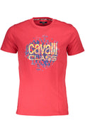 Cavalli Class rövid ujjú férfi póló piros