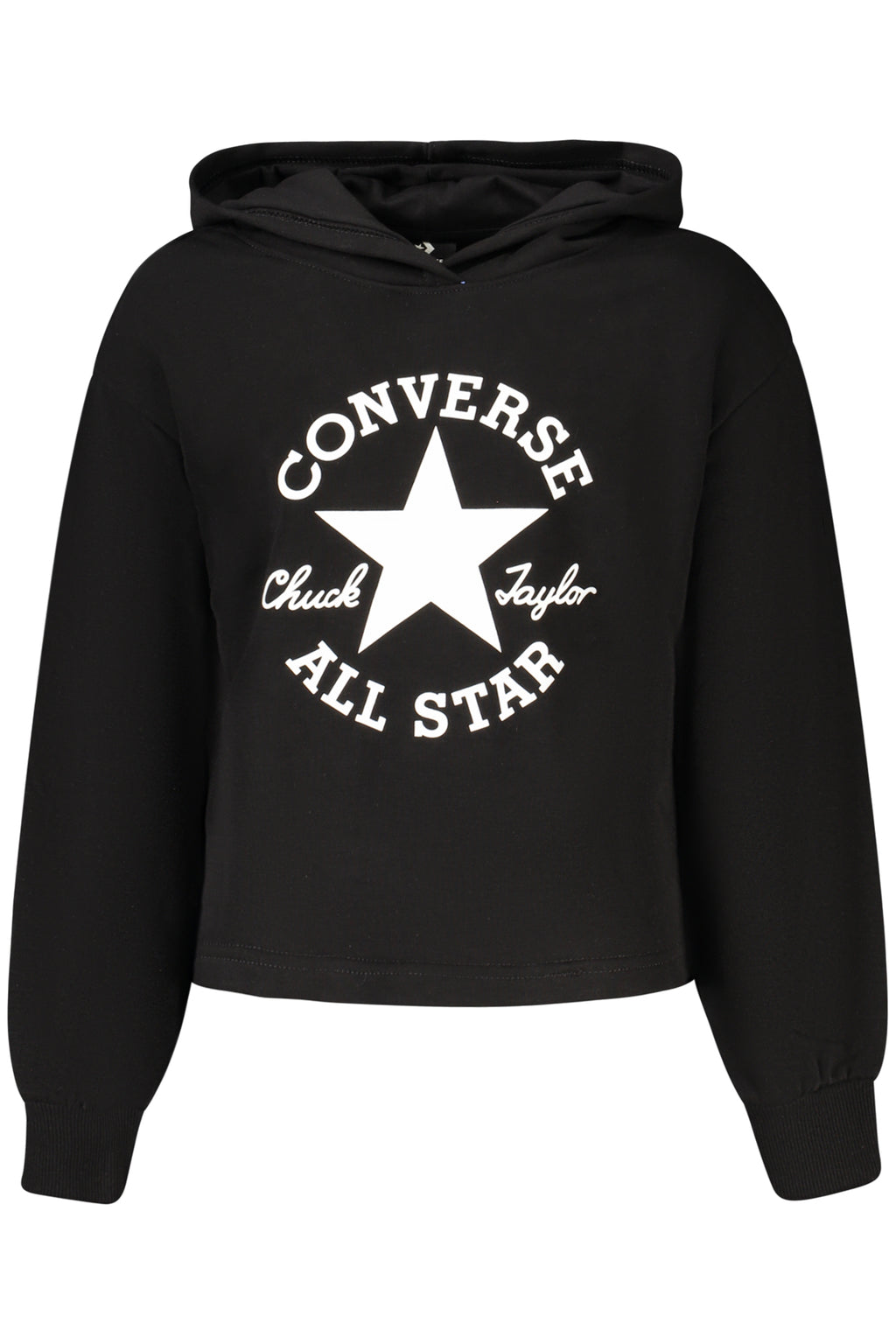 Converse lányka cipzáras kapucnis pulóver, fekete