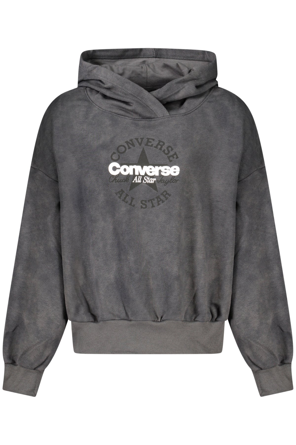 Converse lányka cipzáras kapucnis pulóver, fekete