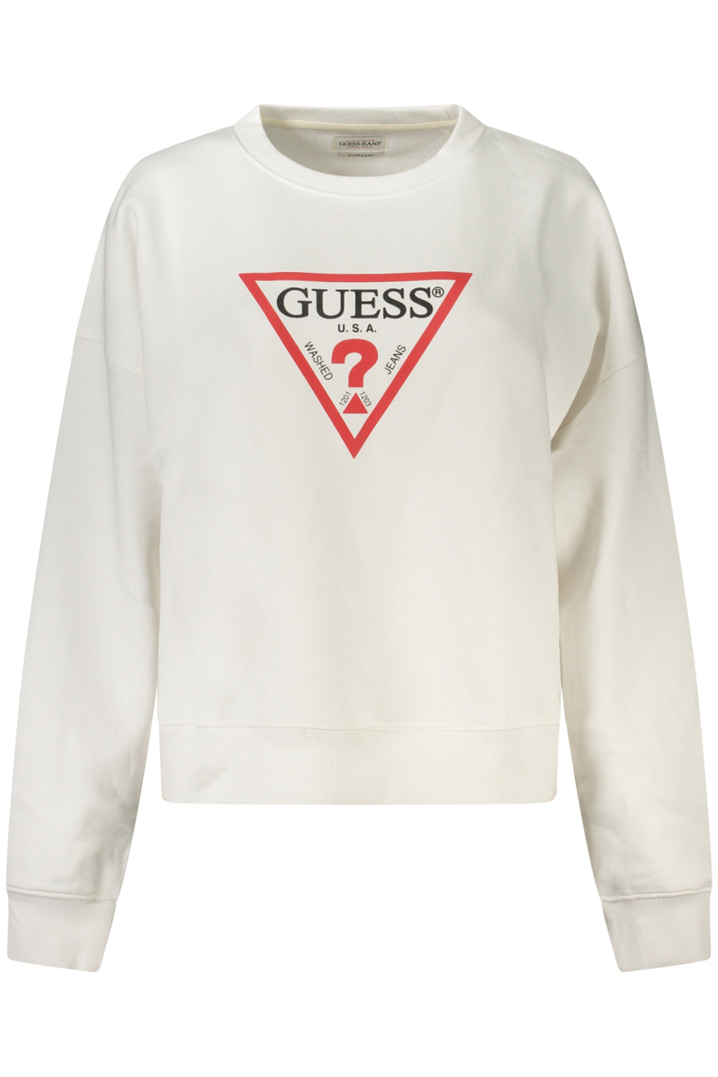 Guess Jeans cipzár nélküli női fehér pulóver