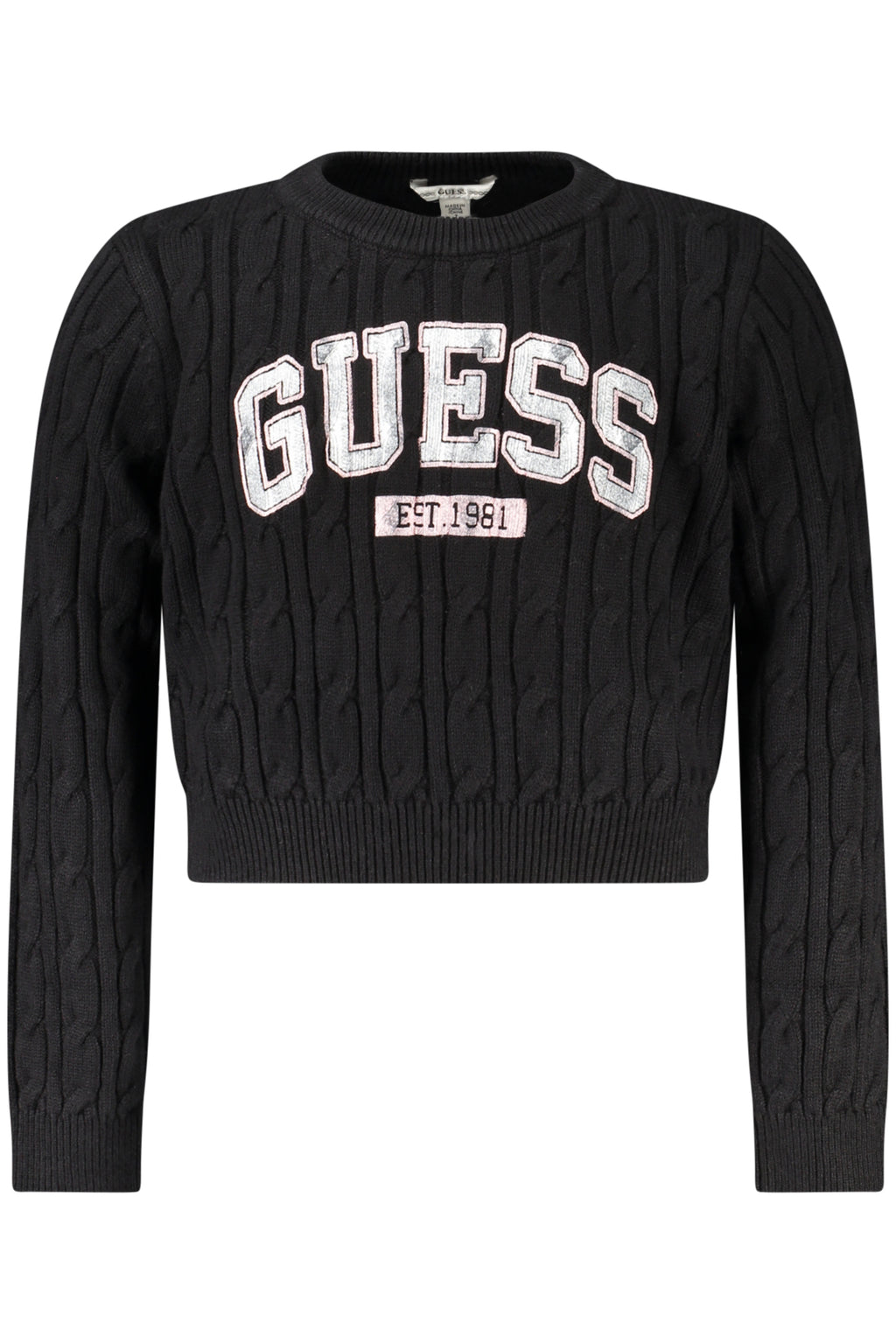 Guess Jeans lány kötött pulóver, fekete
