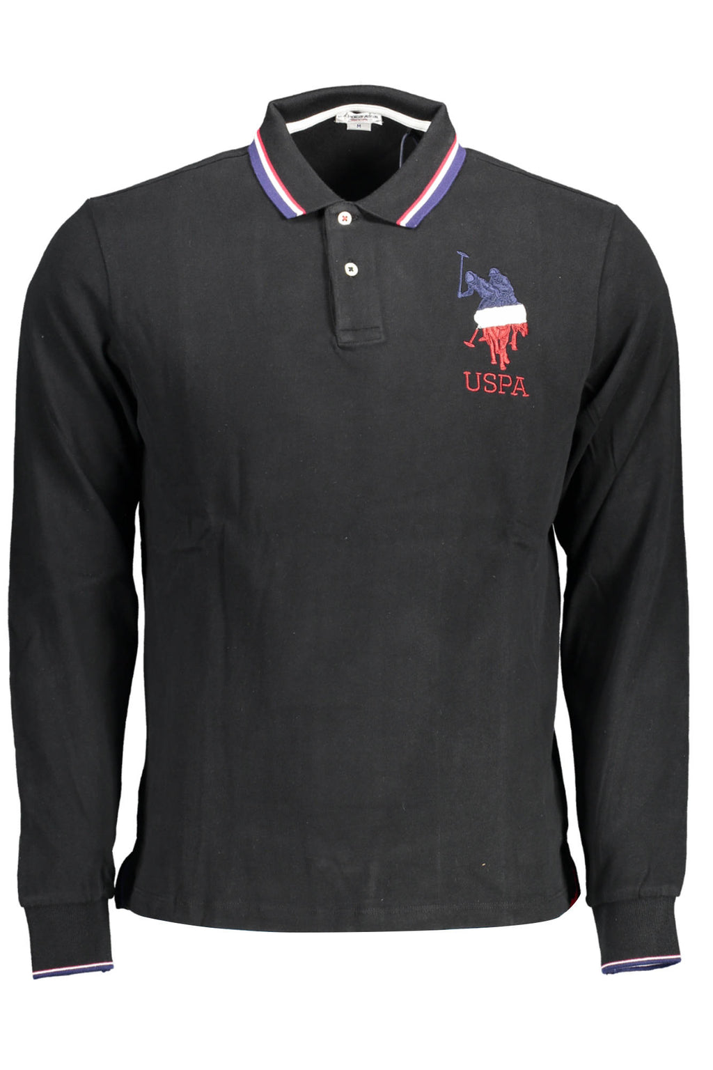 U.S. Polo Assn. férfi hosszú ujjú galléros póló, fekete
