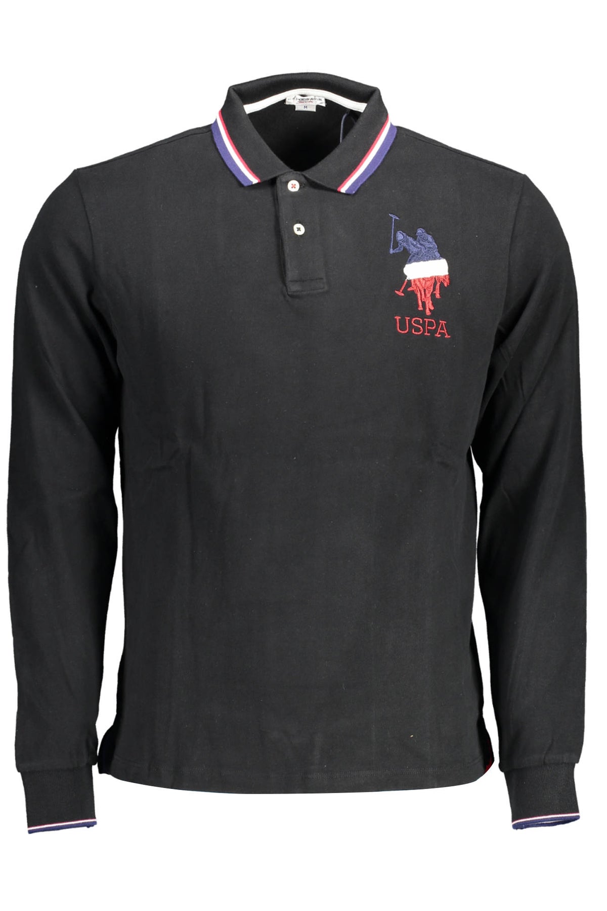 U.S. Polo Assn. férfi hosszú ujjú galléros póló, fekete